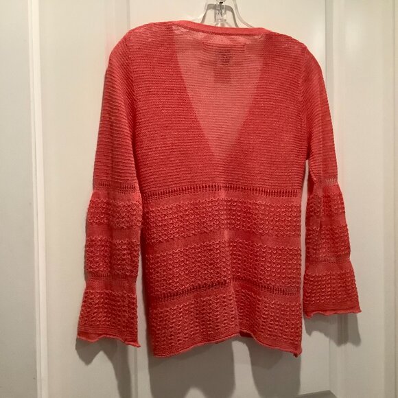 Max Studio Cardigan Sweater, coral color, size small - Picture 4 of 4
